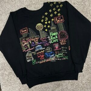 Vintage Dallas Skyline Alley Sweatshirt Size Large Made in USA Pannill 80s 90s